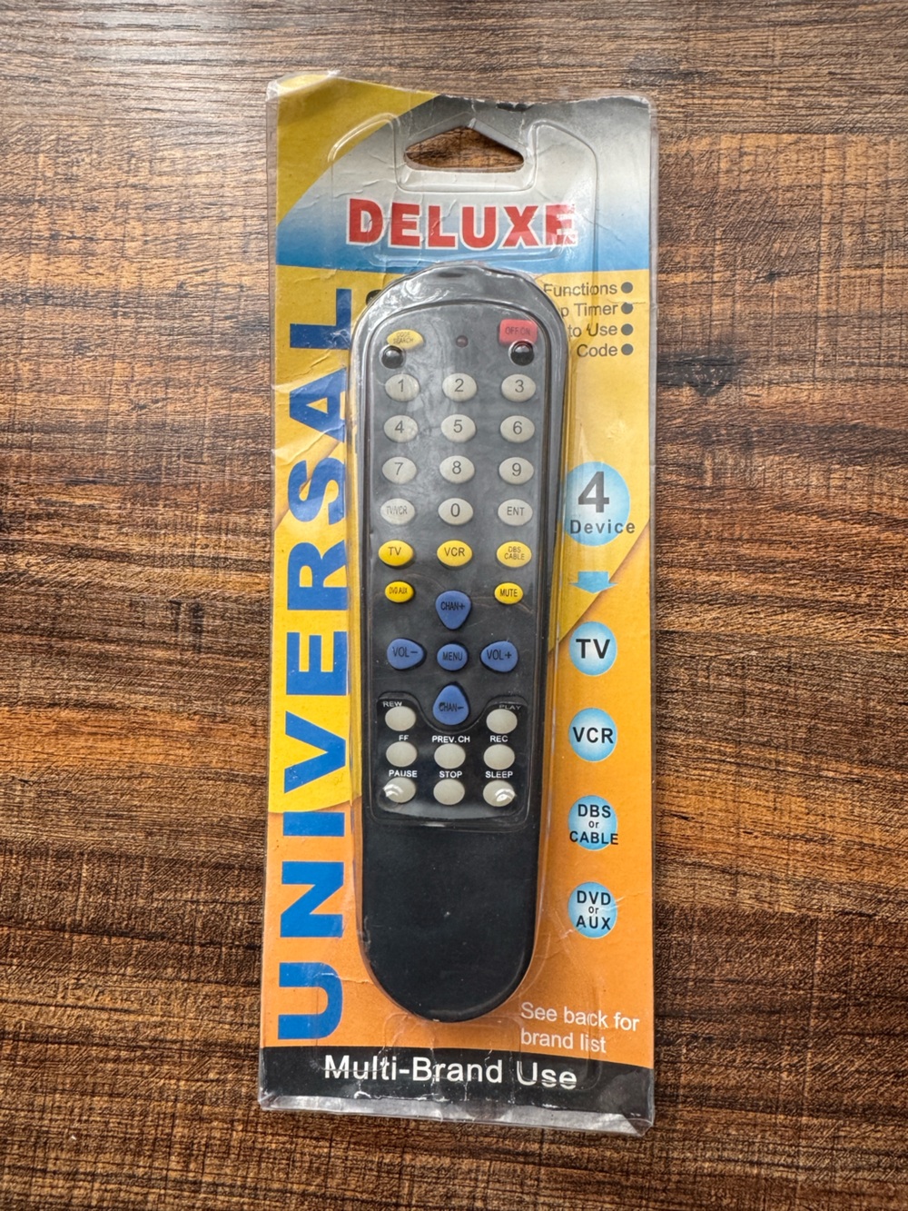 Universal Remote Control Deluxe 4 In 1 For TV VCR Cable DVD New